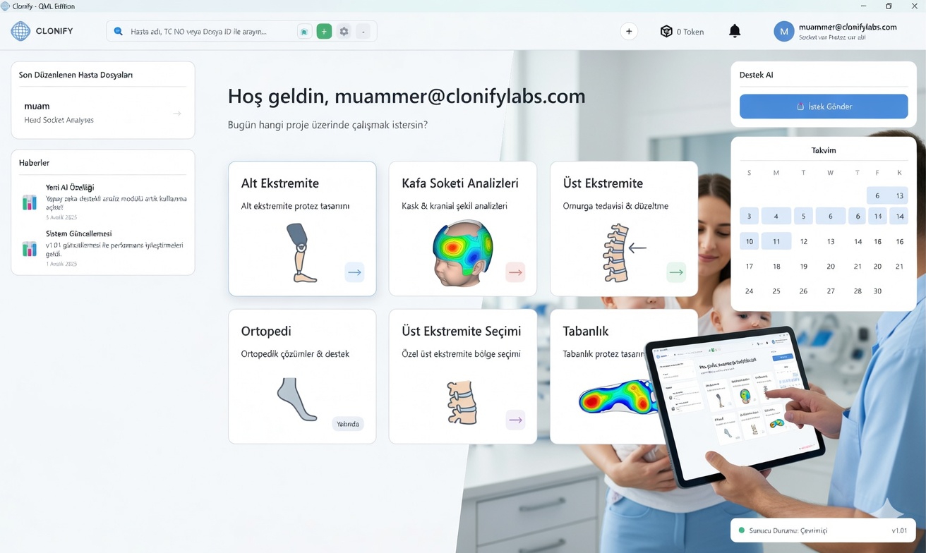 Clonify platformu klinik kullanım görüntüsü
